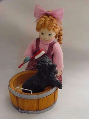 Girl Giving Dog A Bath