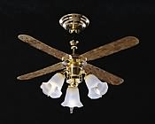 Ceiling Fan W/3 Tulip Shades