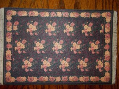 Victorian Style Floral Rug 9"x6