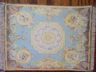 Aubusson Style Rug 7"x 4 3/4"