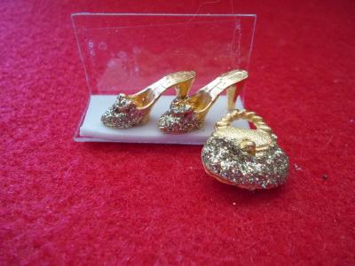 Gold Shoes and Bag