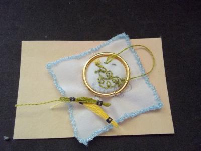 Embroidery Hoop & Floss in Progress