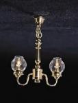 2-up Arm Clear Globe Chandelier