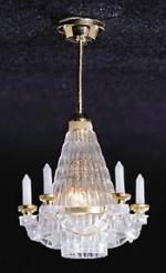 Brass Downrod Crystalene Chandelier