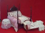3 piece Mauve and Cream Bedroom Set