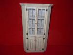 Cream/Yellow Corner Cabinet with Glass Doors