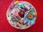 straw sewing basket