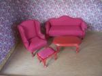 4 Piece Red Living Room