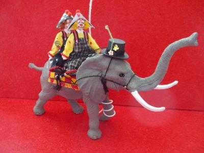 Two Clowns on Elephant